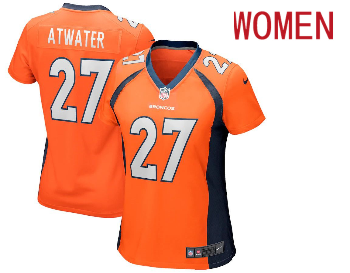 Women Denver Broncos #27 Steve Atwater Nike Orange Game Retired Player NFL Jersey